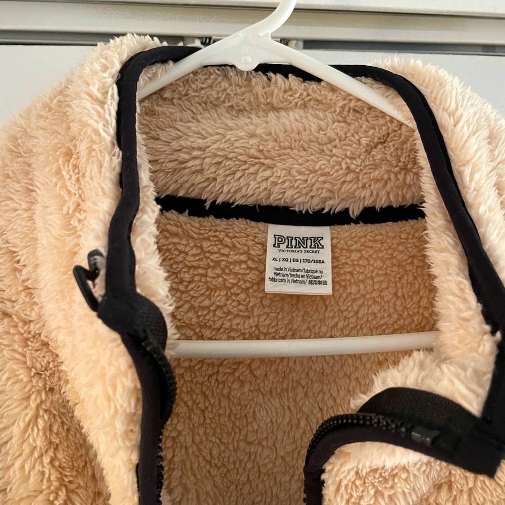 Victoria secret pink fleece quarter zip jacket